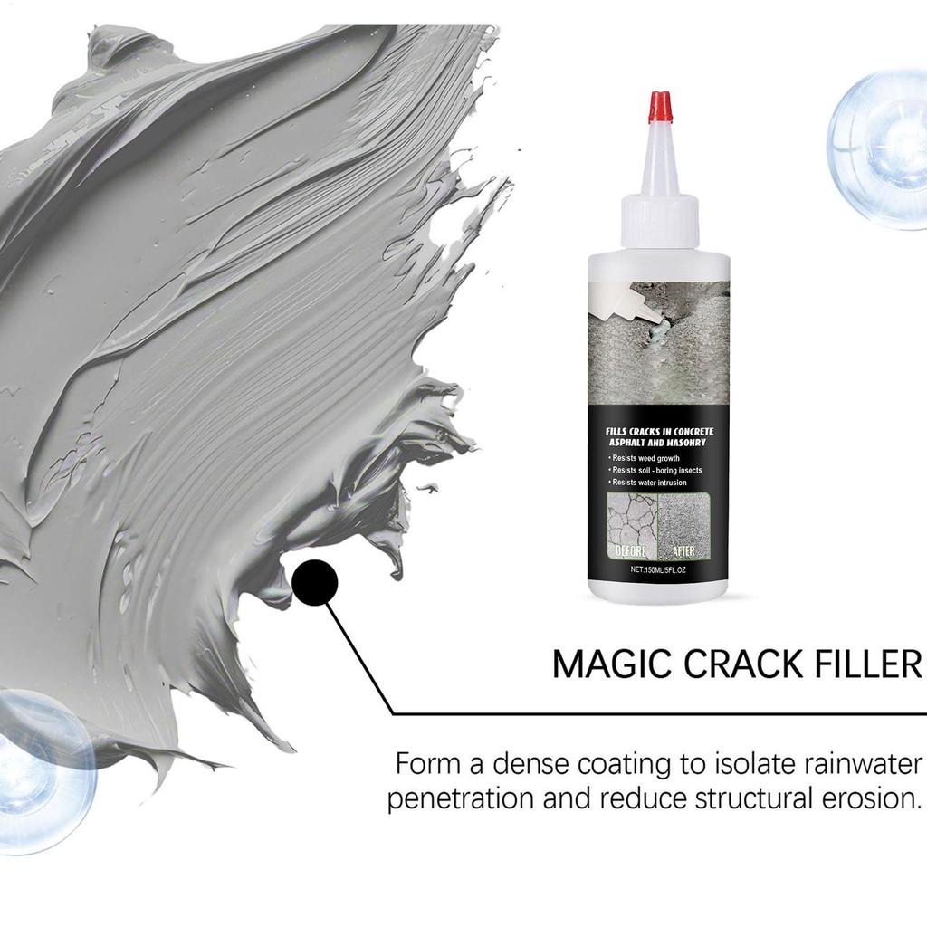 Asphalt Crack Filler 150ml Blacktop Driveway Sealant Waterproof Crack Repair for Concrete Asphalt Road Sidewalk Pothole Filler