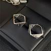 High-End Silver 3D Diamond Irregular Design Ear Clip Earrings - European & American Cold Style