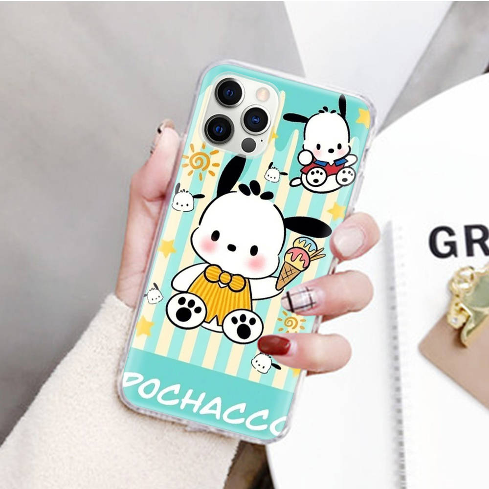 JZ26 Cartoon Pochacco Transparent Case for Samsung A04 A14 A23 M33 M53 Realme 10 9 C35 C55 VIVO Y02 X80 Infinix Hot 30 Note 11 Tecno Spark 8P Pro