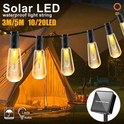 Catena Luminosa LED da Esterno a Forma di Globo Lampadine in Plastica Antirottura Luci Impermeabili per Patio per Decorazioni di Natale Giardino Cortile Esterno Portico Fatate