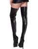 Black Stockings Wetlook Thigh-High Effect Zippers Mh4886 Blk