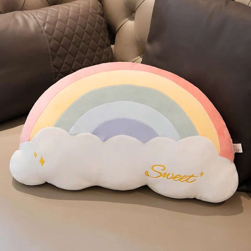 INS HOT Candy Color Cloud Star Plush Pillow Colorful Rainbow Crown Pillow Cushion Sofa Home Decoration Throw Pillow Toy