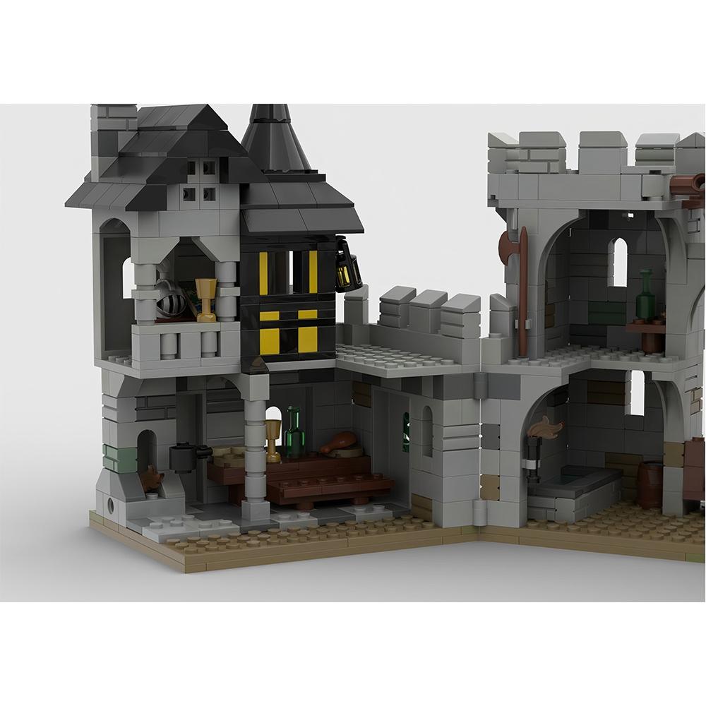 888PCS Black Falcon's Fortress Medieval Castle Black Falcons Model Building Blocks Bricks Children Birthday Toys Christmas Gifts