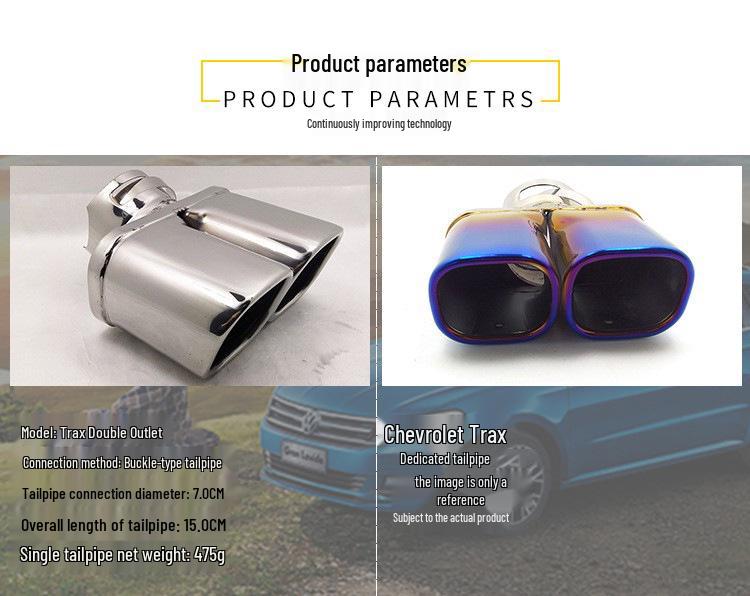Stainless Steel Exhaust Pipe Tail Throat for Trax Silver 7.4