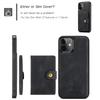 Für iPhone 12/12 Pro Hülle Leder Handy Rückseite Magnetisch Abnehmbare Kartentasche