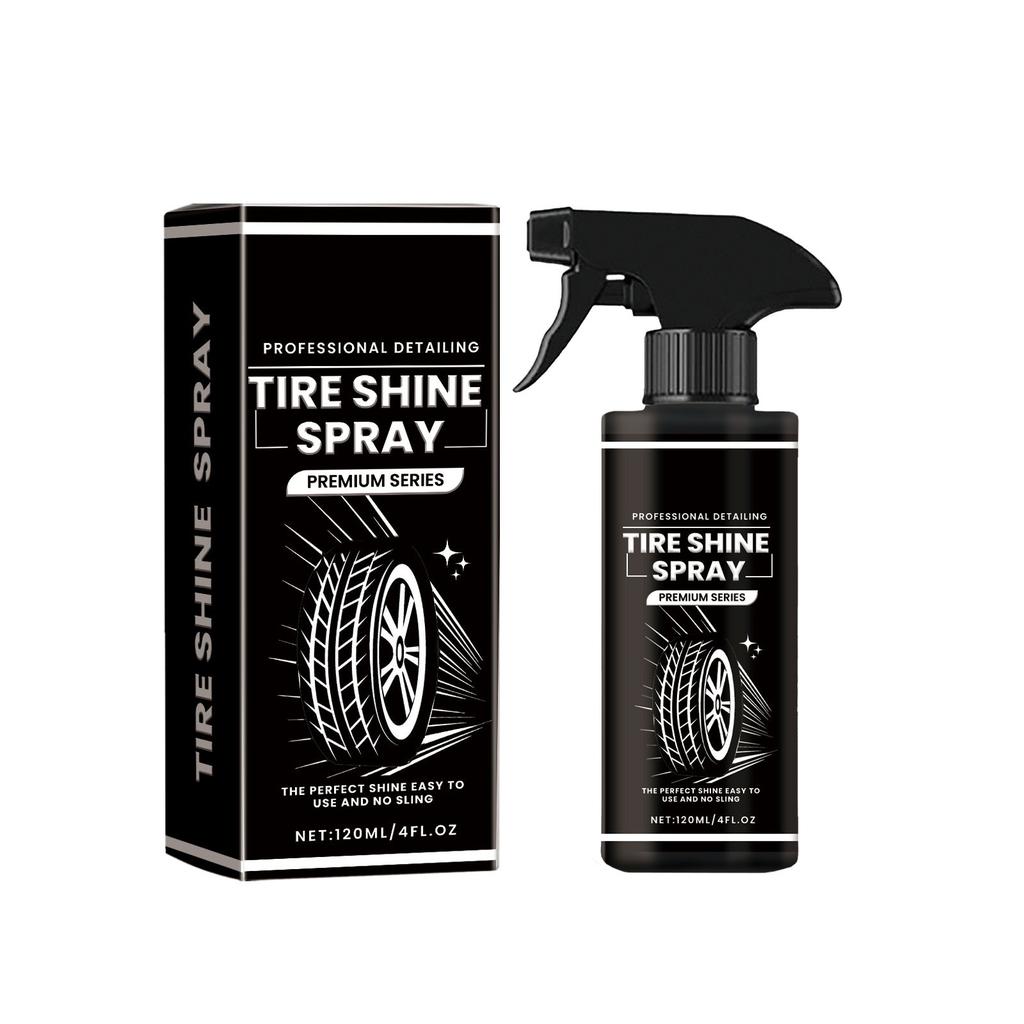 Tire Gloss Spray ,120ML,; Wheel Tire Gloss Maintenance Cleaning Polishing Coating Liquid Coating Agent; Suitable For Cars, Trucks, SUVs, RVs, Etc.