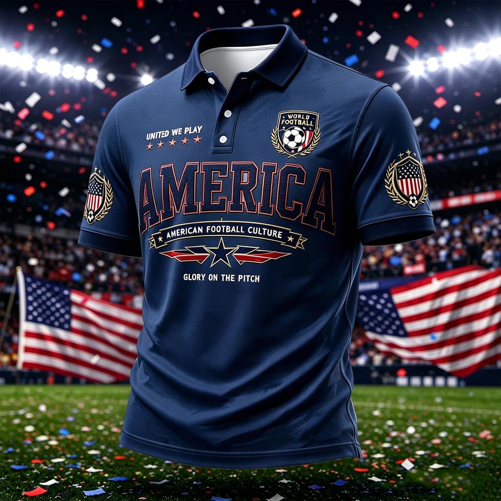 Men's Casual Short Sleeve Soccer Print T-Shirt for Sports, Training, and Daily Wear