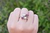 Sterling Silver Garnet Gemstone Ring: Spiral Design
