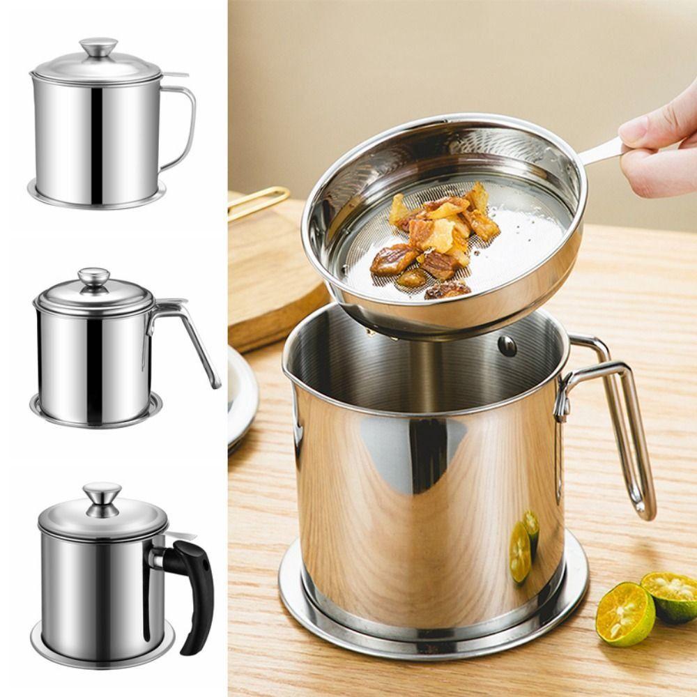 BPA-Free Stainless Steel Oil Can Anti-Leakage Stainless Steel Strainer Kitchen Use
