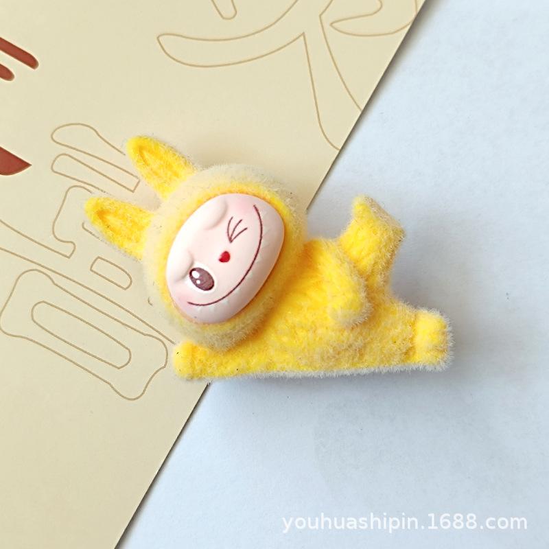 

Флокированный кролик на веревочке, милая тканевая кукла, украшение для автомобиля, DIY