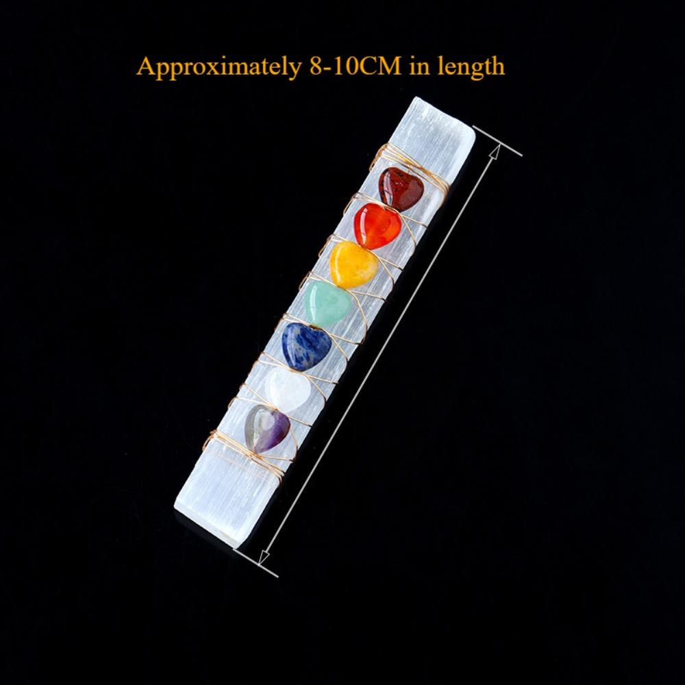 

Натуральный кристалл, необработанный камень, гипсовый стержень в форме сердца из семи цветов, энергетический стержень в форме персикового сердца, минеральный образец, орнамент Seven-color love plaster stick