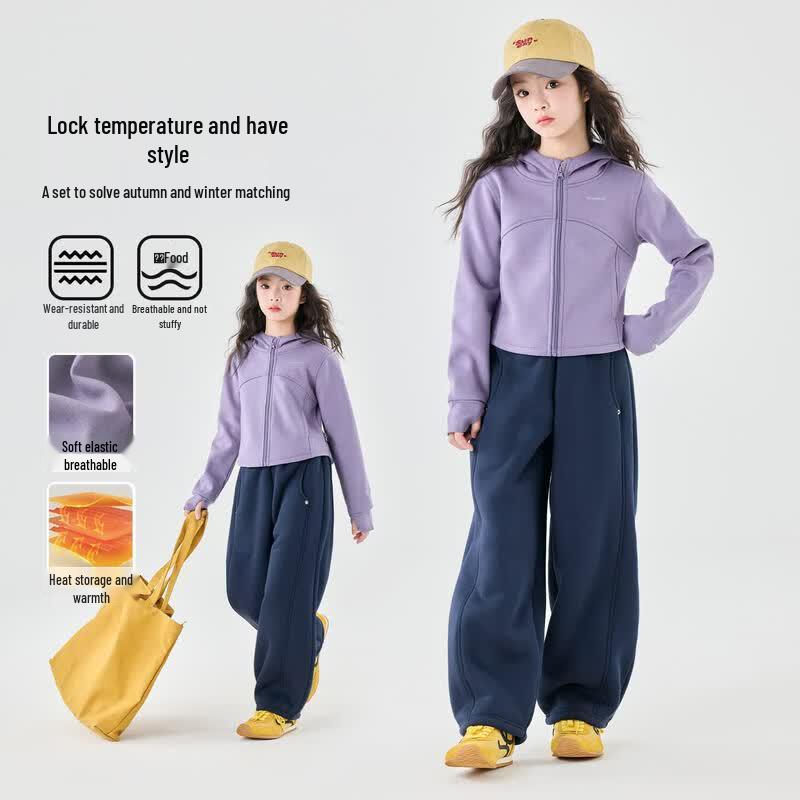 Moonkids Girls' Spring Autumn Hooded Sportswear Set
