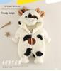 Adorable Cow Winter Romper - Cozy Lamb Wool for Newborns