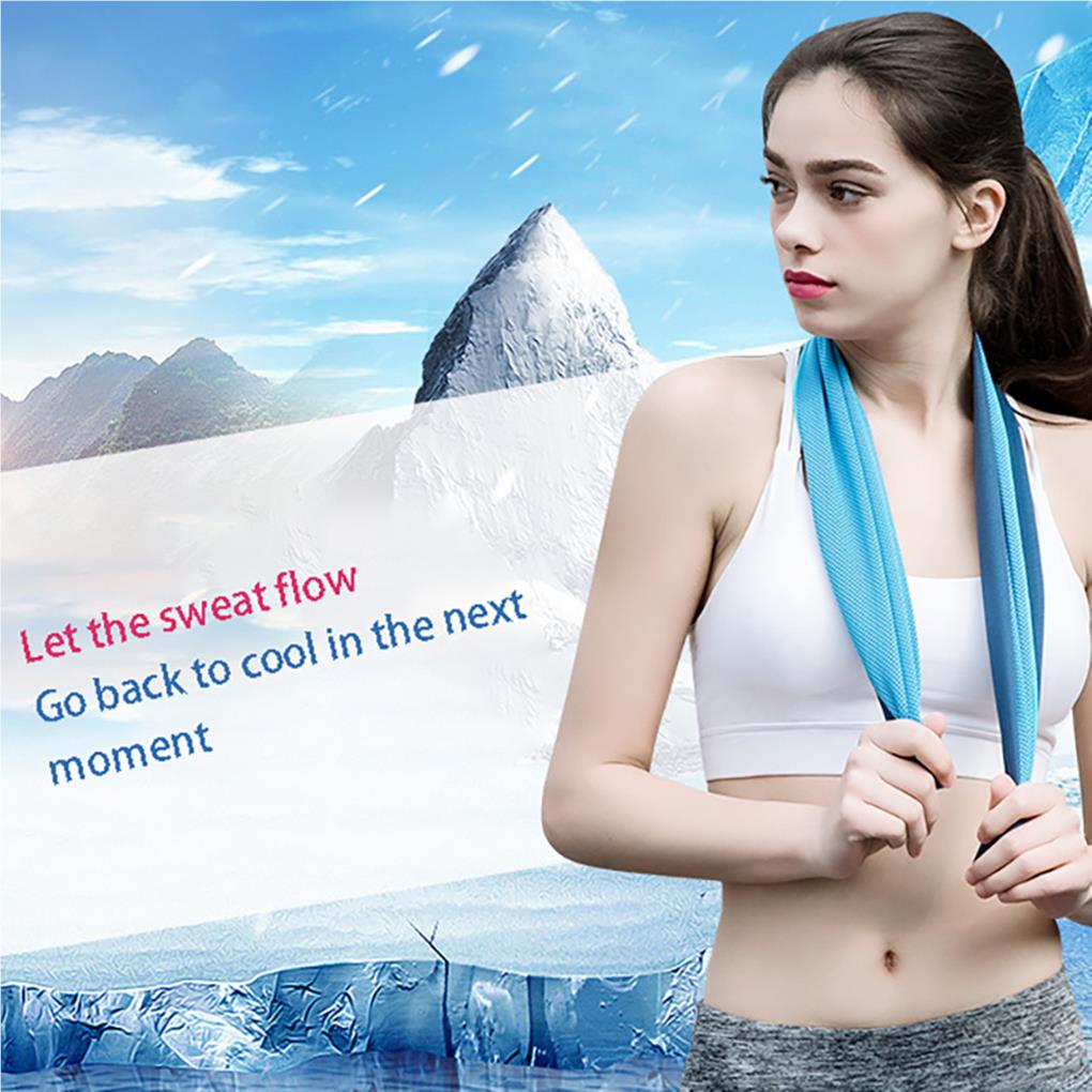 Sport Towel Accessories Sky Blue Color Wiping Cloth Beach Gym Fitness Swimming Women Men Cooling Towels Accessory