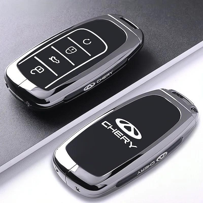 Zinc Alloy Key Case for Chery Jaecoo J7 7 J8 Omoda 5 C5 Tiggo 8 Arrizo 6 8 Pro Keychain Shell Cover Fob Holder Car Accessories