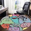 1pc Monster Creatures Office Round Area Rug, Under Office Chairs Bedroom Living Room Home Decor, Room Deco