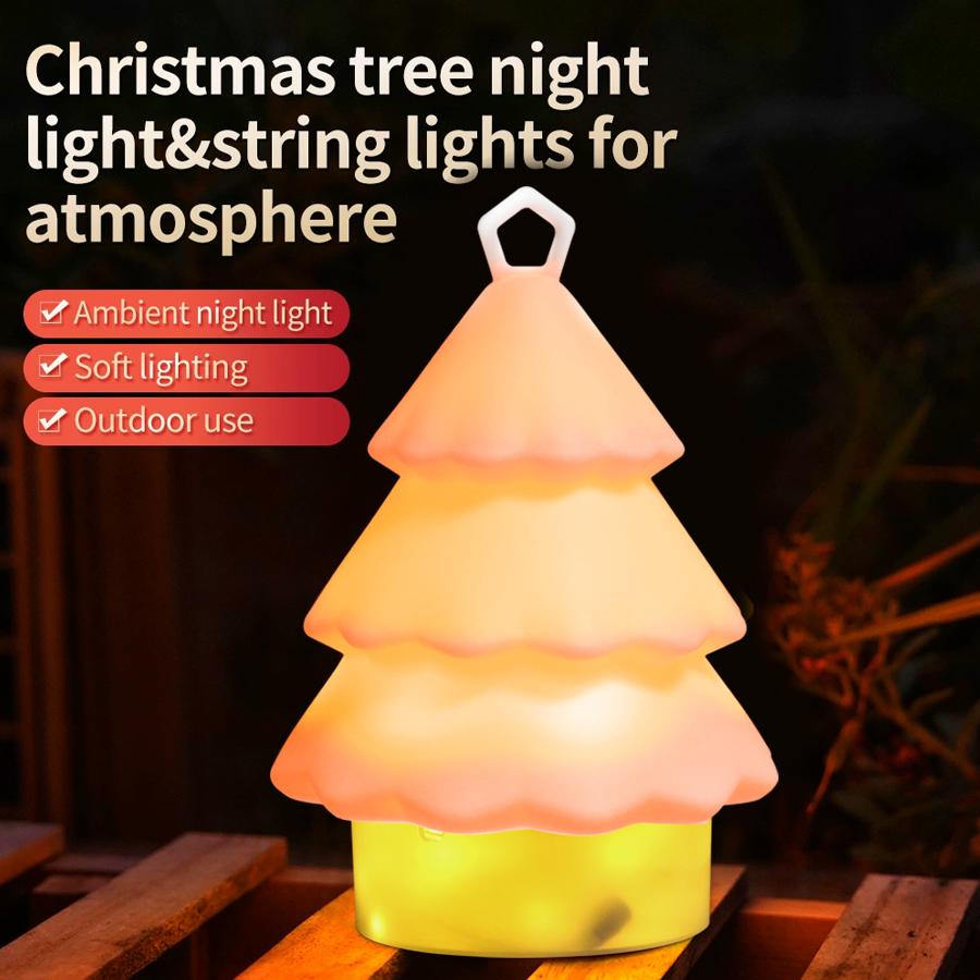 

Christmas Tree Night Light Fairy String Lights Rechargeable Holiday Light String Outdoor Camping Waterproof Atmosphere Lights