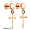 1Pair Small Cross Black Stainless Steel Stud Earring Piercing for Women Male Minimalist Jewelry  Y2k Decorations Trend Vintage