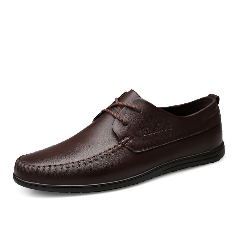 8862 Men'S And Women'S Shoes Flat-Soled Leather Shoes Spring Low-Top First-Layer Cowhide Surface Business Casual Shoes Single Shoes