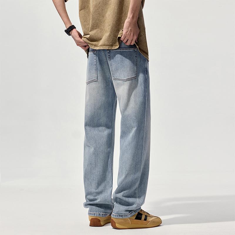 

Новые весенне-летние свободные американские брюки в стиле хай-стрит, прямые джинсы широкого кроя 33