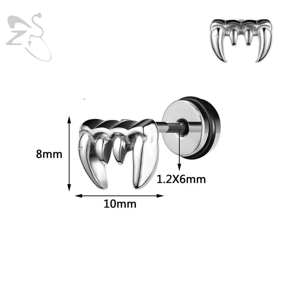 ZS 1PC 16G Cross Skeleton Finger Stainless Steel Stud Earring For Women Men Punk Rock Ear Conch Tragus Cartilag Helix Piercings