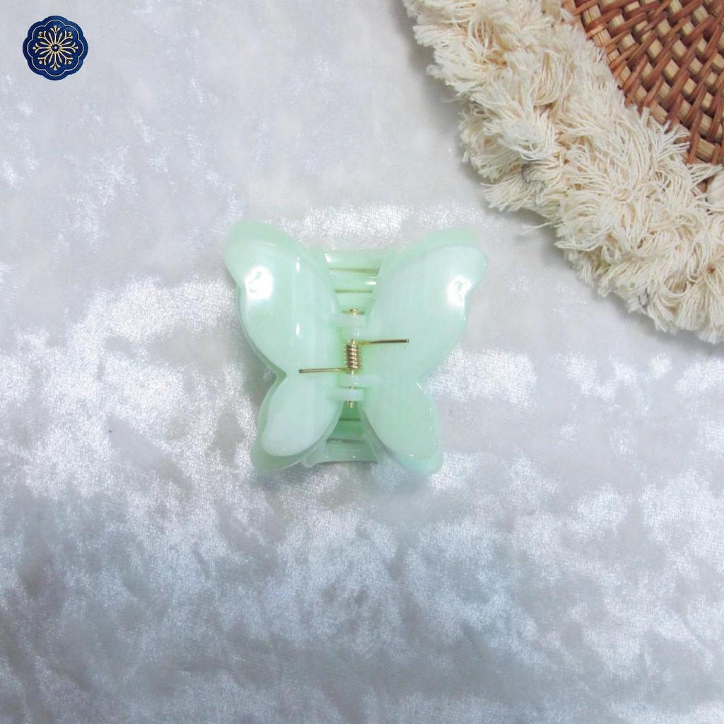 Gradient Butterfly Claw Hair Clip - Fashionable Marble Texture Updo Accessory