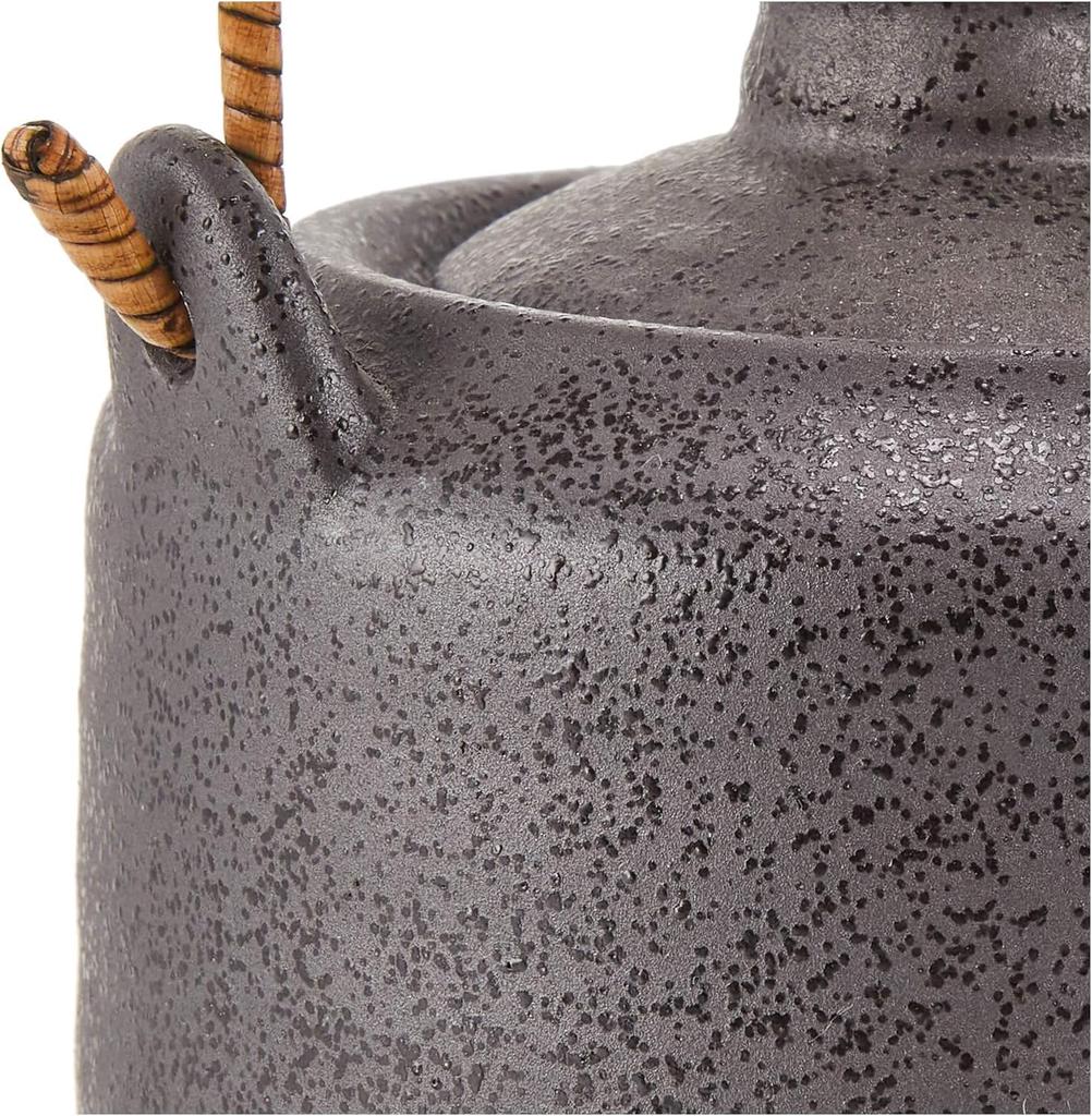 Sake Tokkuri and Ochoko for Hot and Cold Diameter X Height with Smoked Mino Made In Japan Ale-net Set, Set, Sake, 6.1cm 10cm, 125cc, Handles,