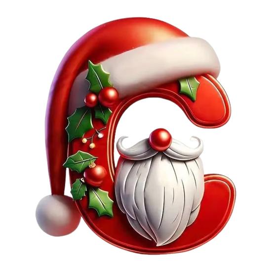 26 Letters Christmas Ornaments Personalized Santa Claus Monogram Initial Letter Xmas Tree Pendant for Tree DIY Craft Home Decor
