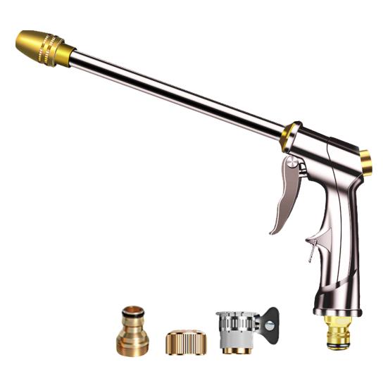 High Pressure Hose Nozzle Heavy Duty Metal Garden Hose Nozzle Multi Spray Modes Jet Mist Spray Nozzle for Garden Cleaning Car Patio Yard Pets