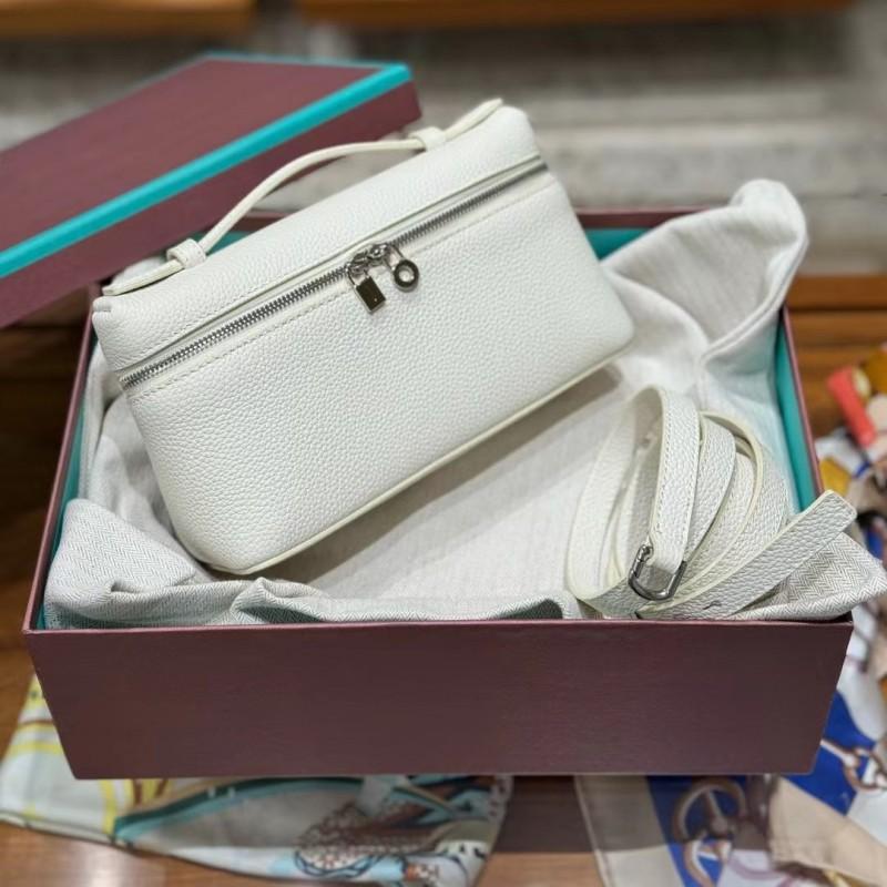 2025 Genuine Leather Lunch Box Bag Crossbody Shoulder Handbag Women 19cm Medium Size