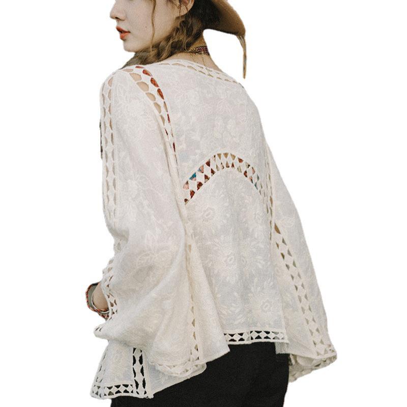 Meng De Ma Bohemisk ihålig kofta med fladdermusärm