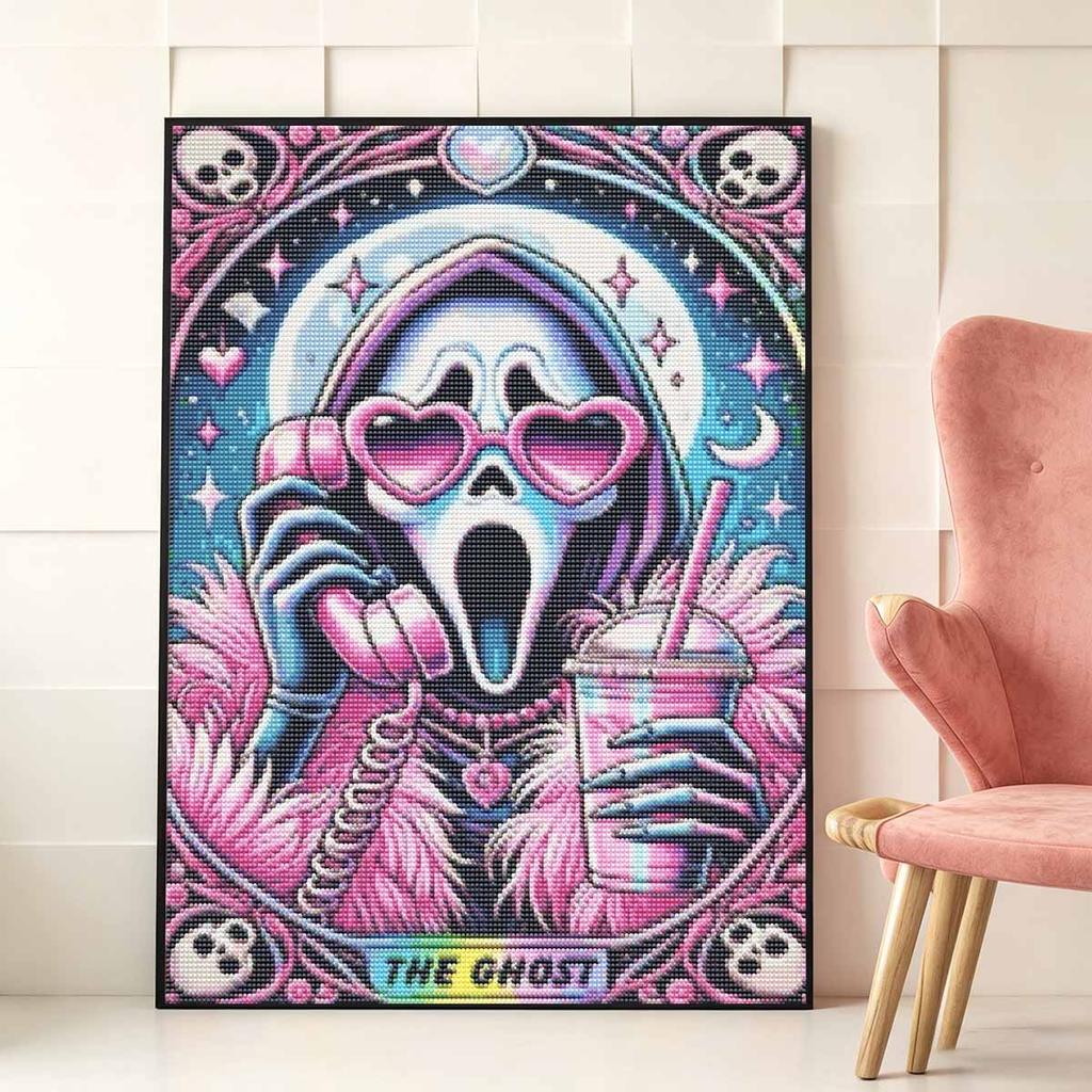 Creative Diamond Painting Kit for Adults DIY Ghost Rhinestone Picture Canvas for Leisure Craft Wall Art and Gift Making Fun Set