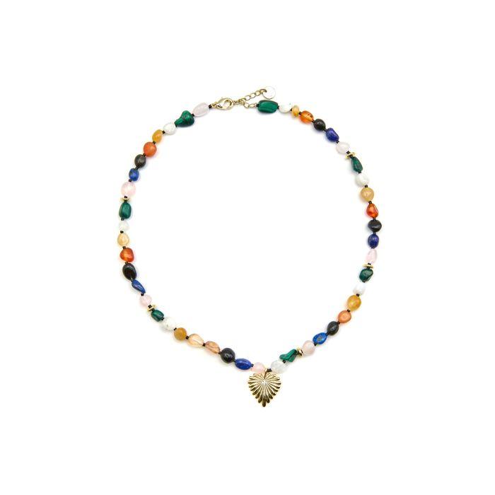 Collier Luxenter avec pierre naturelle multicolore finition or 18k - Ilisen