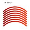 16 Pieces/Set Universal Reflective Wheel Rim Stripe Tape Stickers Red Decal Fit Car Motorcycle Printing Film