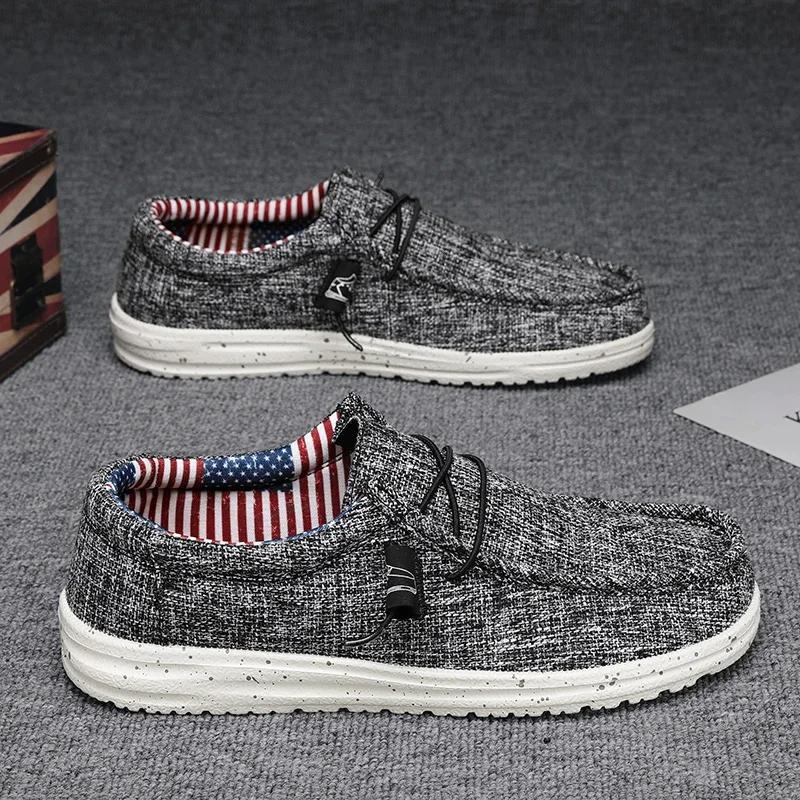 Men's Canvas Loafers Autumn Mens Vulcanized Shoes Breathable Lightweight Hiking Outdoor Sports Shoes Canvas Shoes