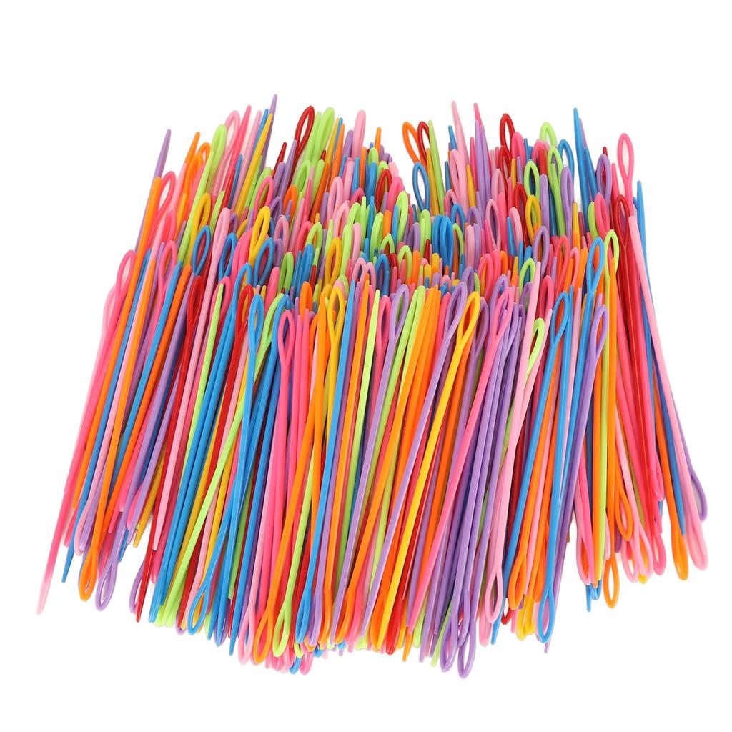 1000Pcs Plastic Sewing Needles 5.9in Long Large Eye Colorful Durable Safety Lacing Needles for DIY Craft Weaving
