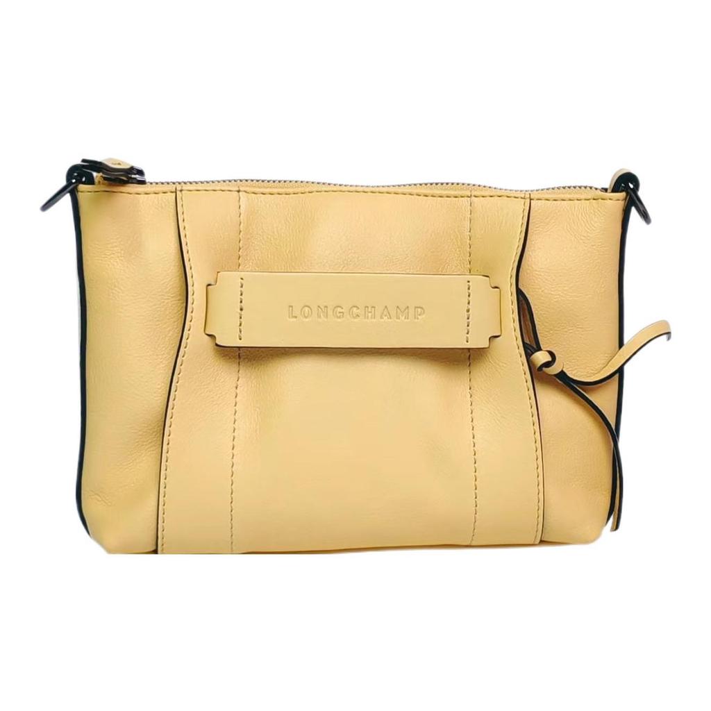 Longchamp 3D-geprägtes Logo Unifarbene Reißverschluss-Tragetasche Damen-Tragetaschen Gelb 10199HCVA81