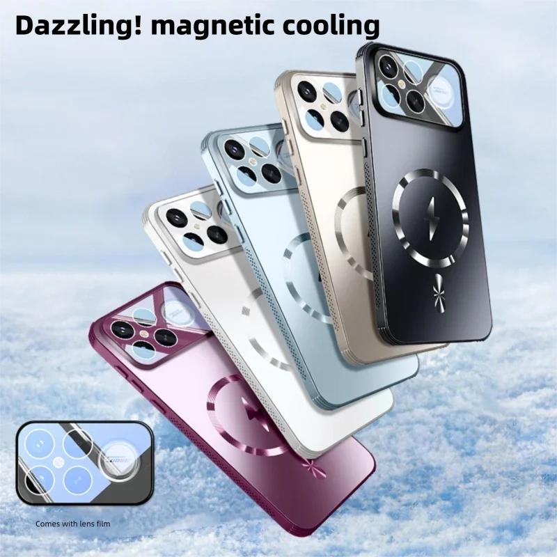 Magnetic Case for POCO F8 F7 F6 Pro F8 F7 Ultra Cover Heat Dissipation Hole Bumper Lens Film Cover for Magsafe Shell Fundas
