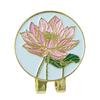 Golfballmarkør Hattklemme Emalje Lotusblomst Design Magnet Hattklemme Ballmarkør Golftilbehør for Kvinner Menn Golfspiller Gave