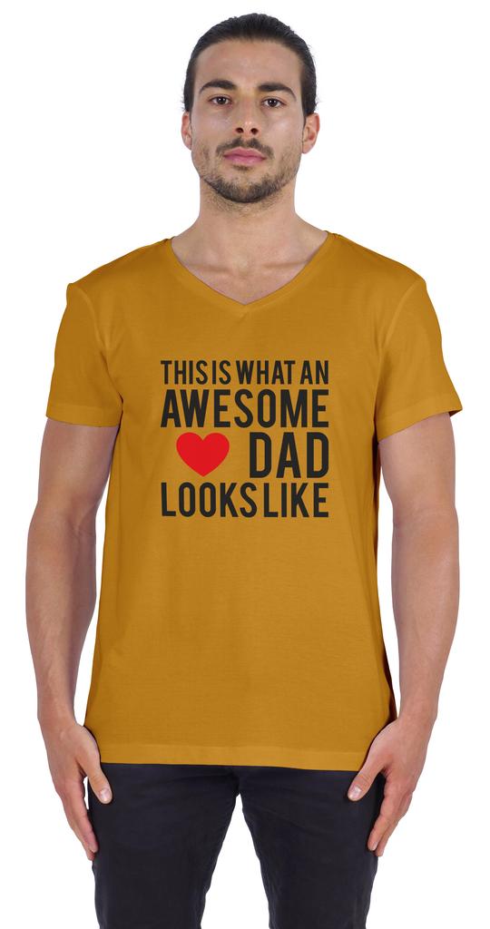 Inkmeso   This Is What An Awesome Dad Looks Like   Quotes Tshirt For Men Cotton Jersey Novelty Humor Tee