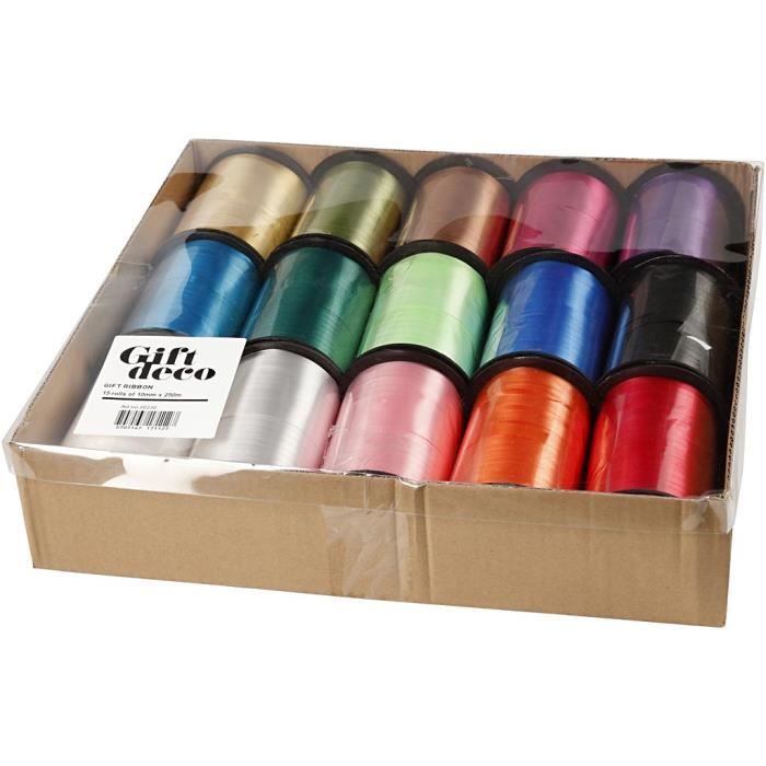 Assortment of Traditional Multi-purpose Gift Wrapping Ribbons In Various Colors. Ref 20230
