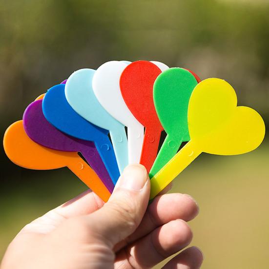 100Pcs Gardening Marks Multicolor Easily Cleand Heart-Shaped Plant Nursery Signs for Gardening
