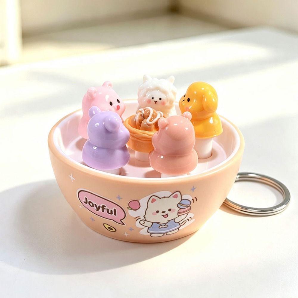 Simulation Food Clicking Pressure Relief Toy Cute Cat Series Button Press Click Keyring  Office Use