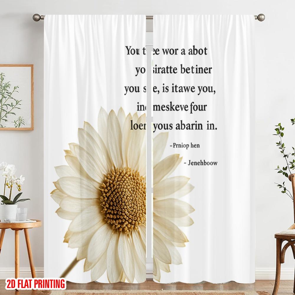 2pcs 2D Flat Printing Curtain Fall In Love Best Version Yourself Polyester Without Electricity Birthday Party Perfect for