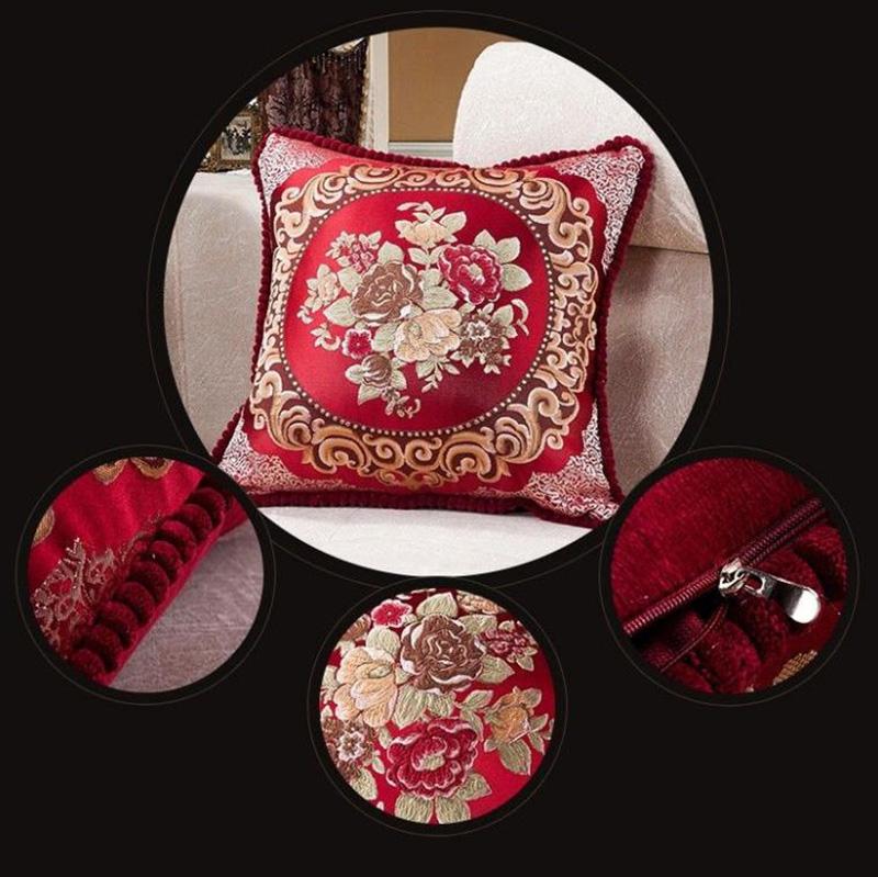 European Style Embroidered Pillow Home Sofa Pillow Car Pillow Relaxation Artifact