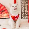 Big flower padded jacket cat clothes to keep warm in winter, thickened two feet into a cat kitten to prevent hair loss, puppy dog pet cat clothing