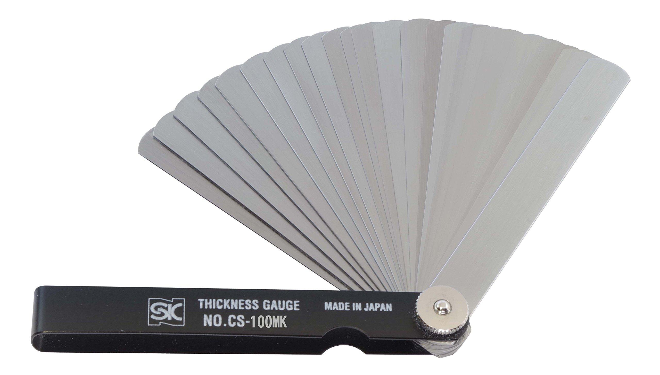 

Niigata Seiki SK Made in Japan Thickness Gauge Color Sleeve Type Black 10 Piece Set 100mm (Gap Gauge) CS-100MK 0.01-0.10mm