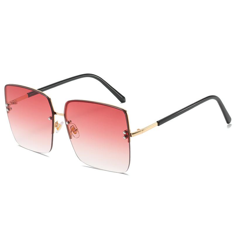 2020 Square Sunglasses, Street Shooting Personalized Rice Rimless Glasses Gradual Change Color Sunglasses Women