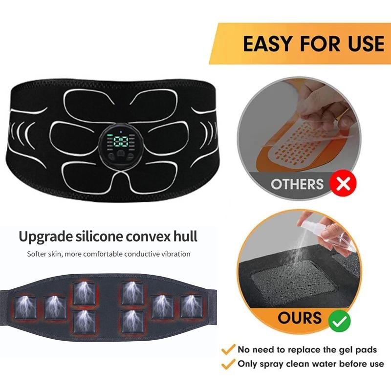 Smart Waist Abdominal Toning Belt Abdominal Muscle Trainer Muscle Toner For Arm Leg Training Home Fitness Massager Usb Recharge