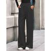 Pantaloni Lunghi Casual Comodi All-Match Monocolore Vita Alta Gamba Larga Dritta da Donna